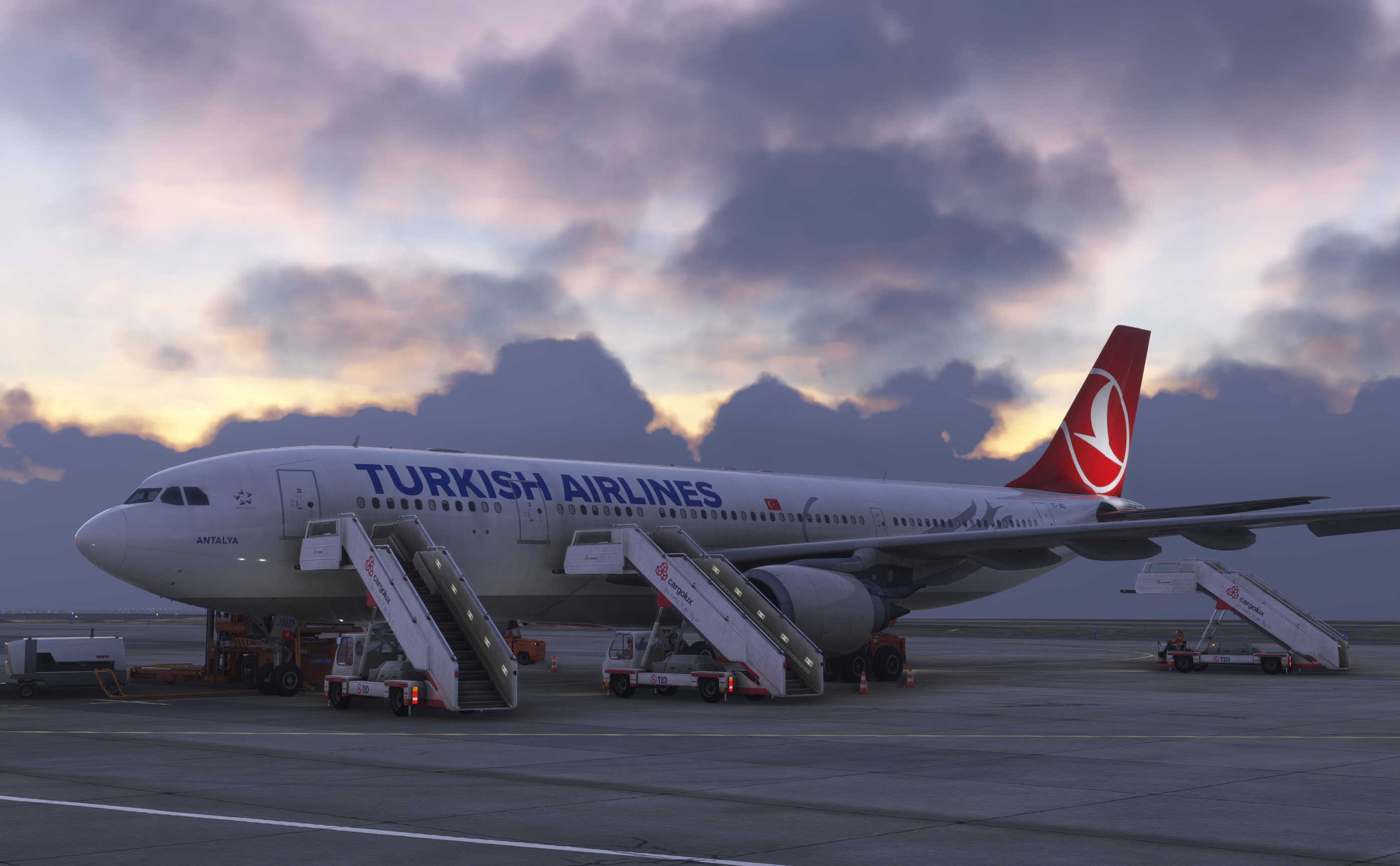 Airbus A330 at sunset